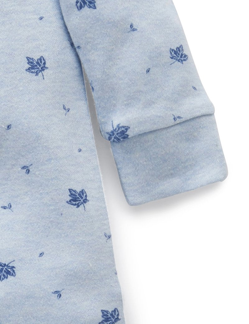 Premi Crossover Long Sleeve Growsuit in Pale Blue Leaf