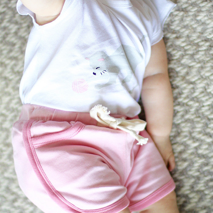 Heather Pink Baby Shorts