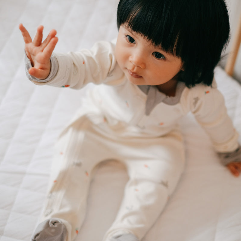 sapling bunny zip romper organic cotton baby romper