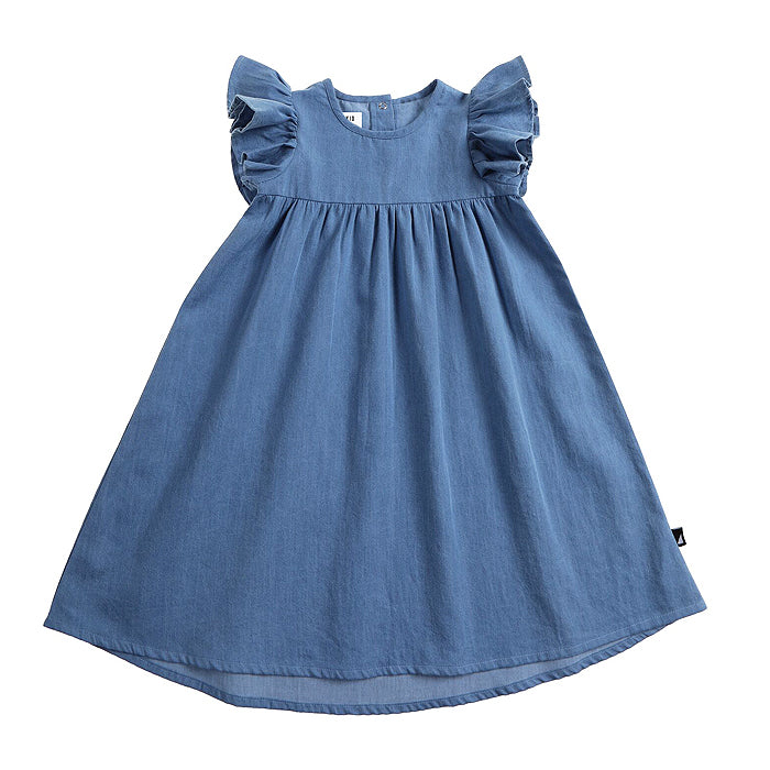 anarkid organic washed chambray blue dress jeans baby kids girls