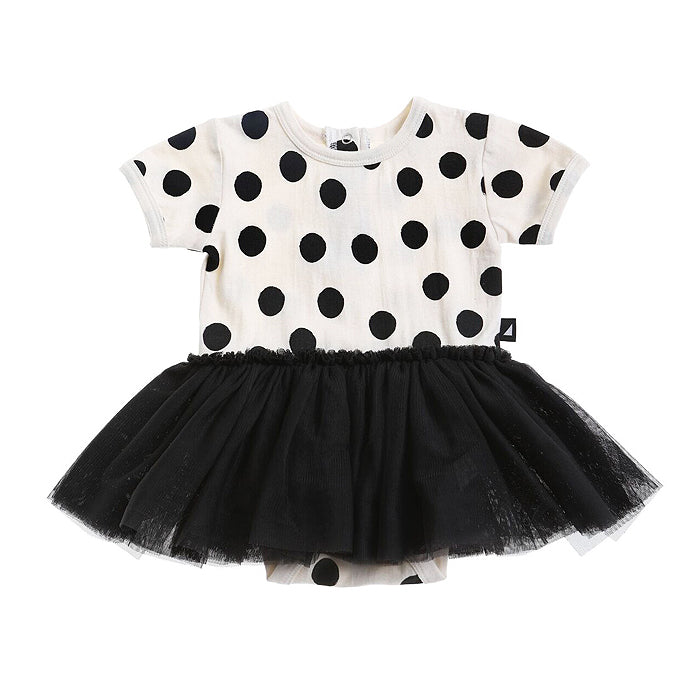 anarkid organic cotton spot polka dot tutu tulle bodysuit black baby