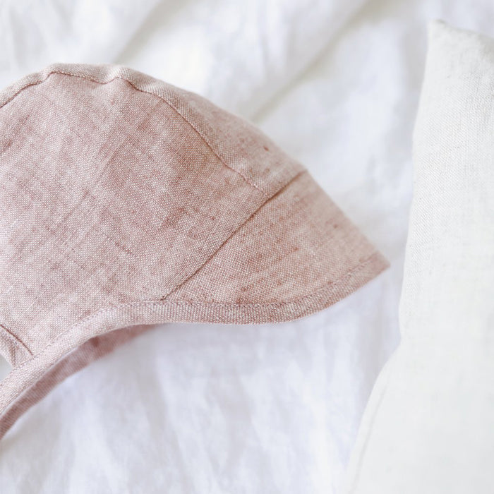 Briar Baby Brimmed Blush Linen Bonnet