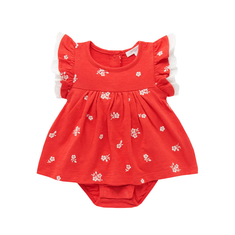 purebaby blossom dress baby red dress