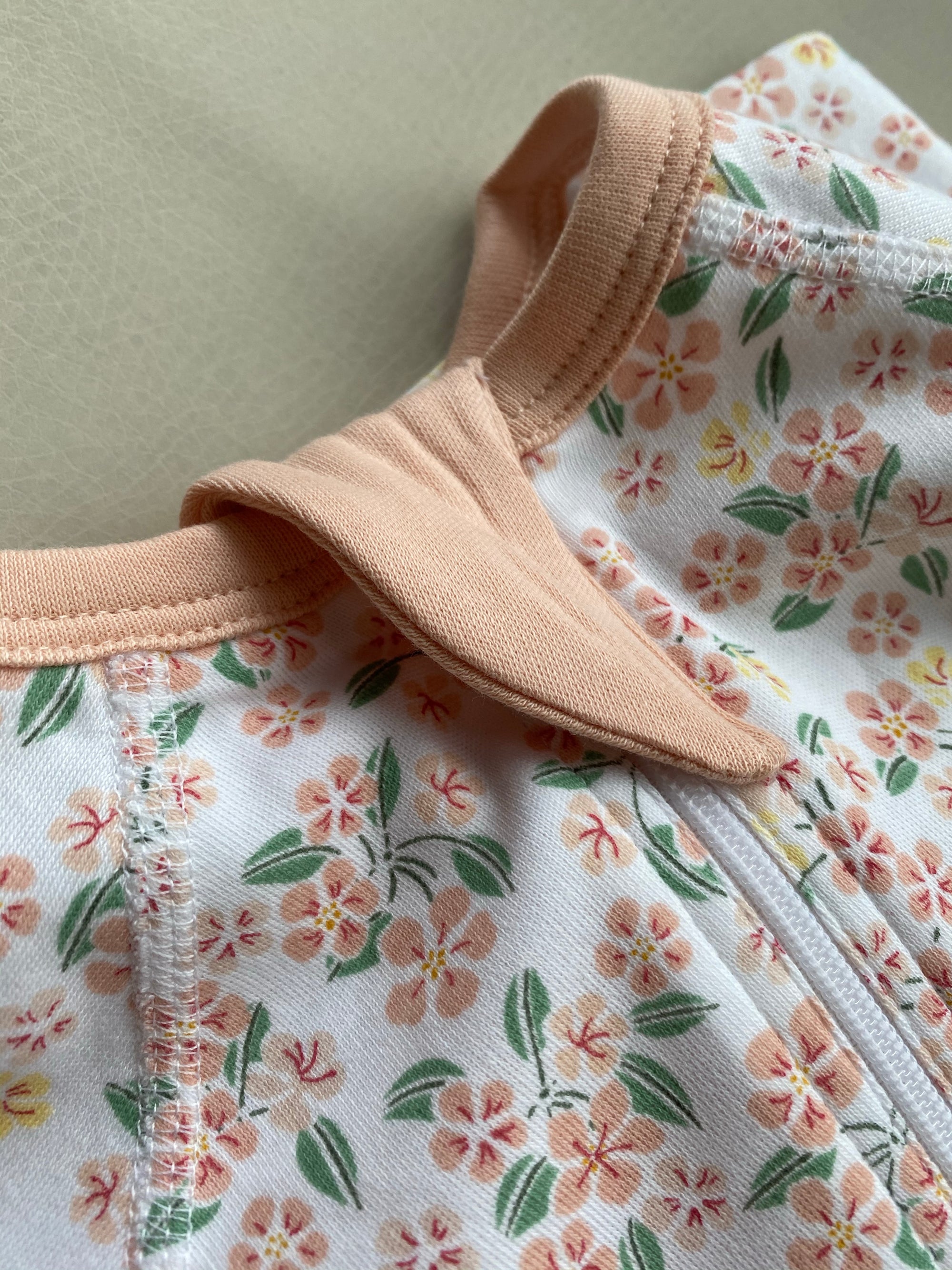 sapling baby organic cotton clothes pear blossom zip romper