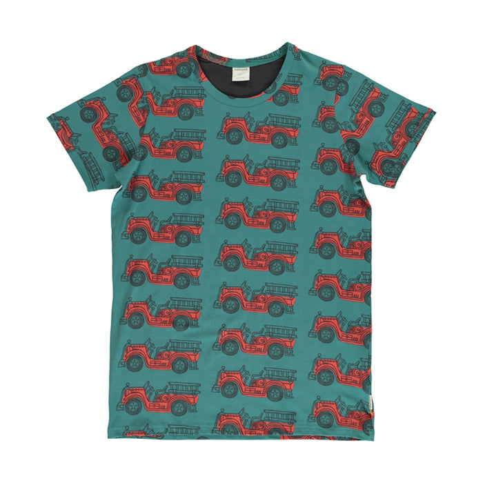 Fire Truck Adult Matching Short Sleeve Top