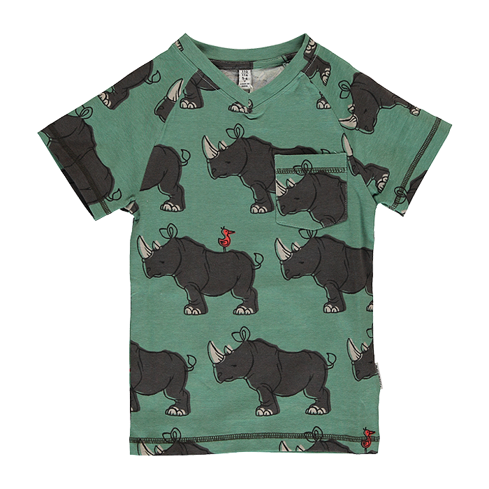 maxomorra rhino v-neck short sleeve top