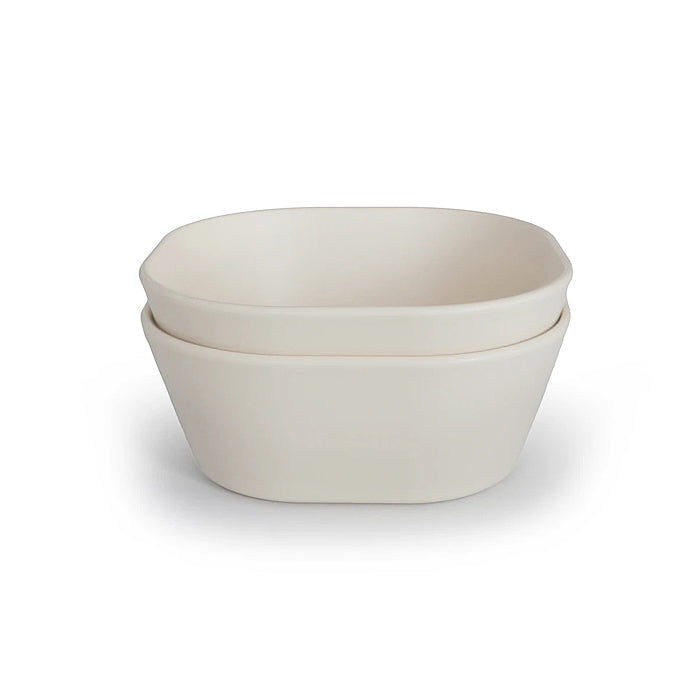 mushie kids square bowl dinnerware ivory