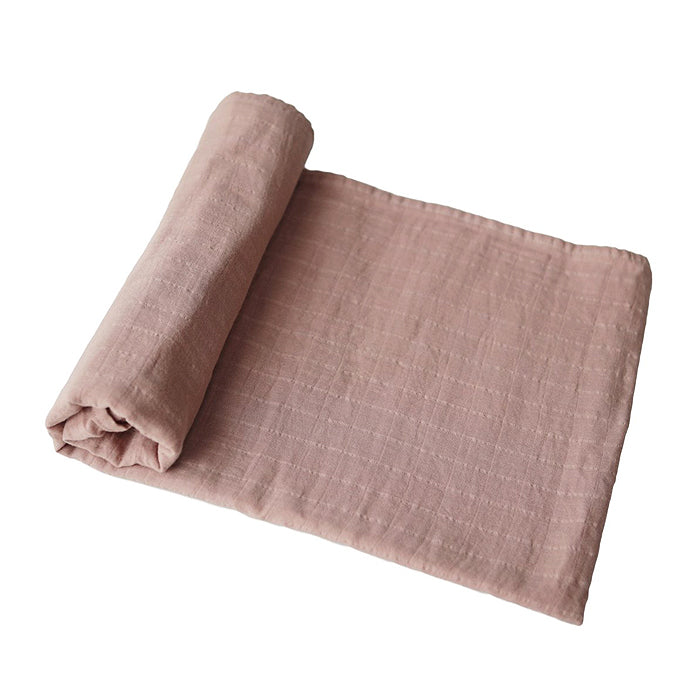 mushie organic cotton muslin swaddle blanket for baby