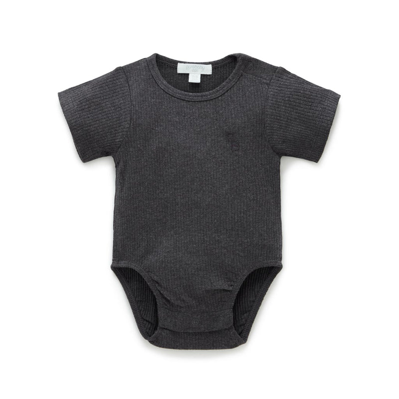 purebaby rib short sleeve bodysuit newborn baby bodysuit