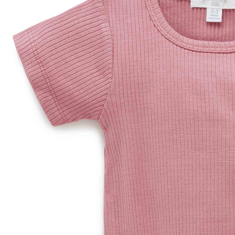 Crabapple Rib Short Sleeve Bodysuit
