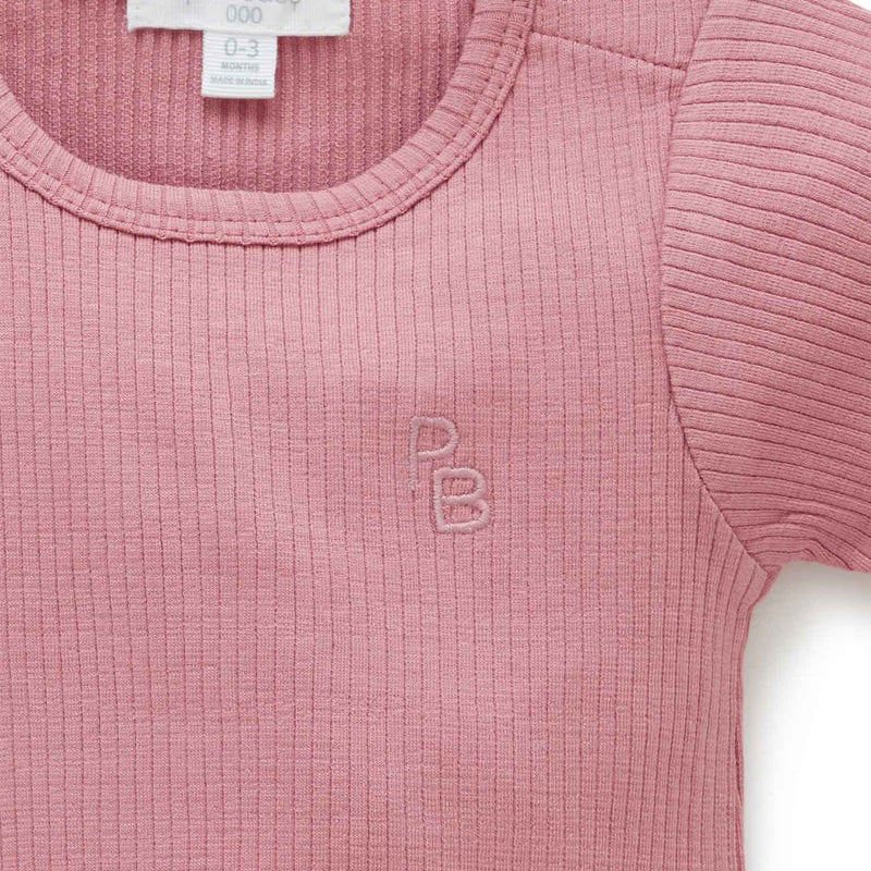 Crabapple Rib Short Sleeve Bodysuit