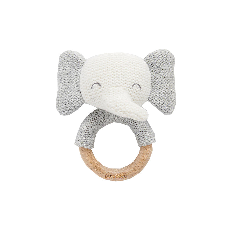 purebaby elephant rattle newborn baby toy gift