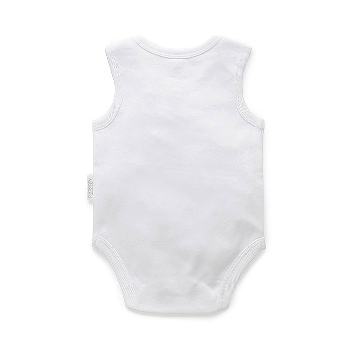 purebaby organic cotton singlet bodysuit white