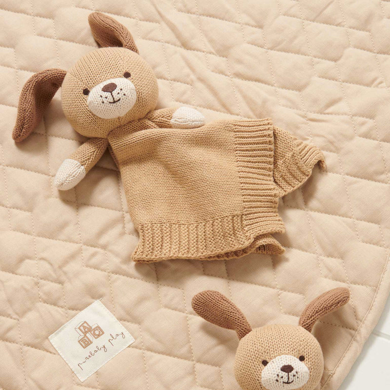 purebaby knitted dog comforter baby toy