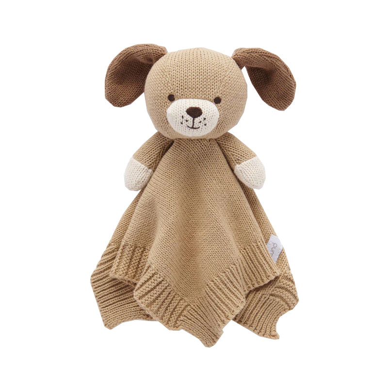 purebaby knitted dog comforter baby toy