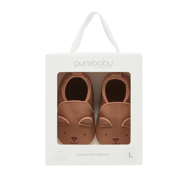 purebaby leather pull on slippers baby shoes and pre walkers baby gift