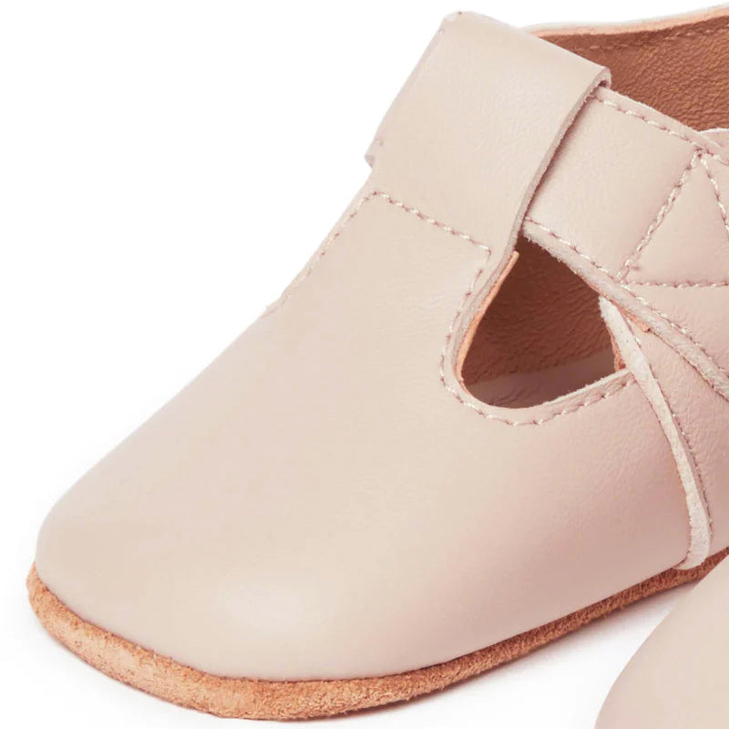 purebaby leather t bars blush baby shoes and pre walkers