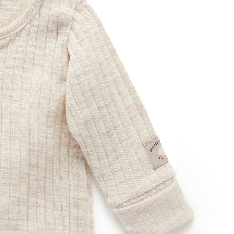 Merino Wool Growsuit in Almond