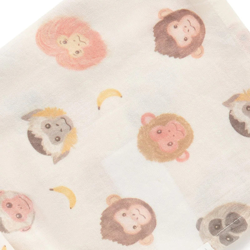 baby organic cotton muslin wrap monkey