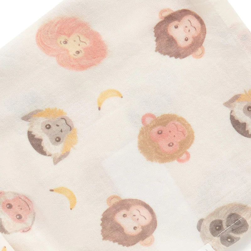 baby swaddle muslin wrap monkey