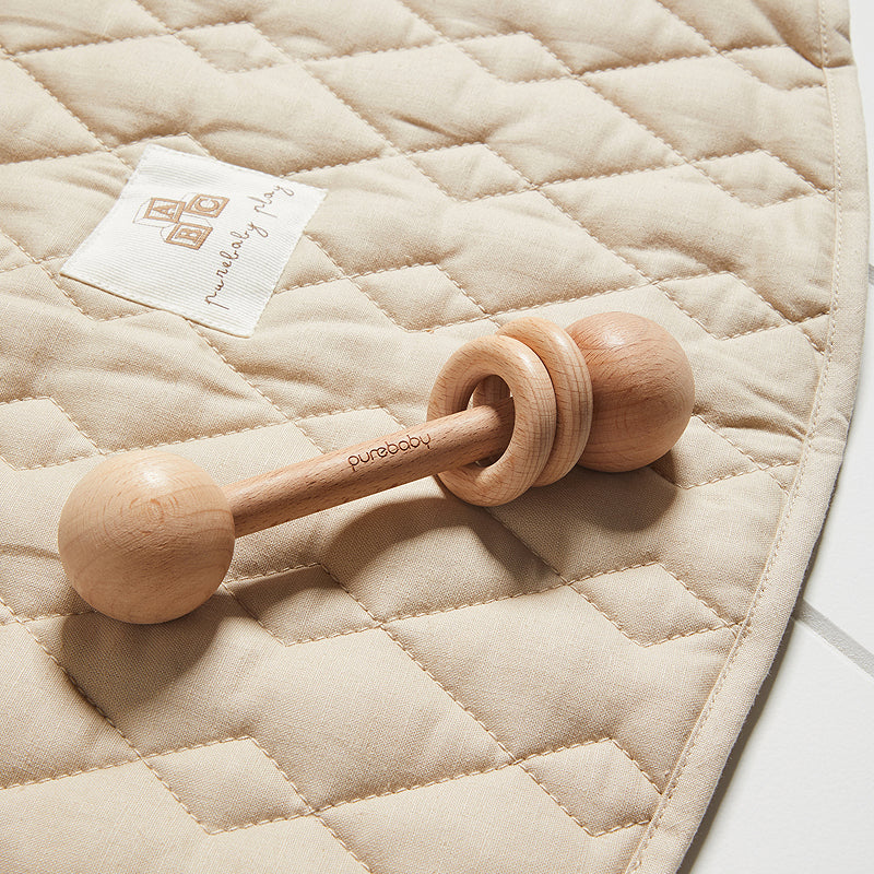 Purebaby Wooden Rattle Natural – Little Suite