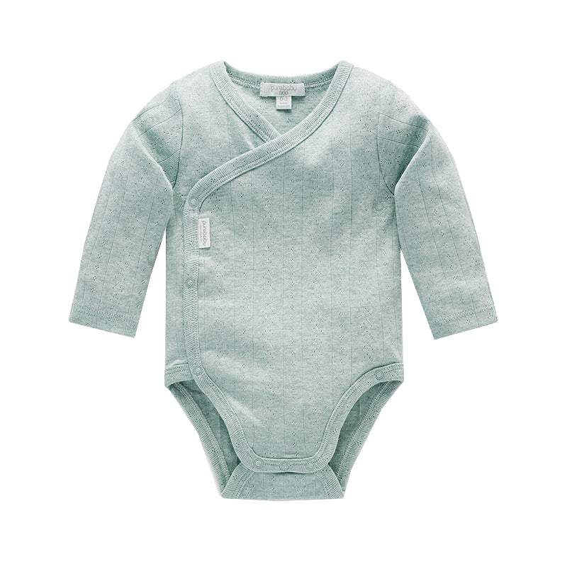 purebaby organic pointelle long sleeve wrap bodysuit newborn baby