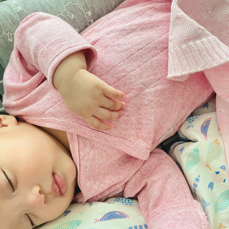 purebaby organic pointelle long sleeve wrap bodysuit newborn baby
