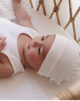 purebaby organic cotton newborn baby knot hat accessories