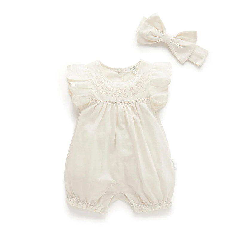 purebaby pointelle romper baby organic clothes