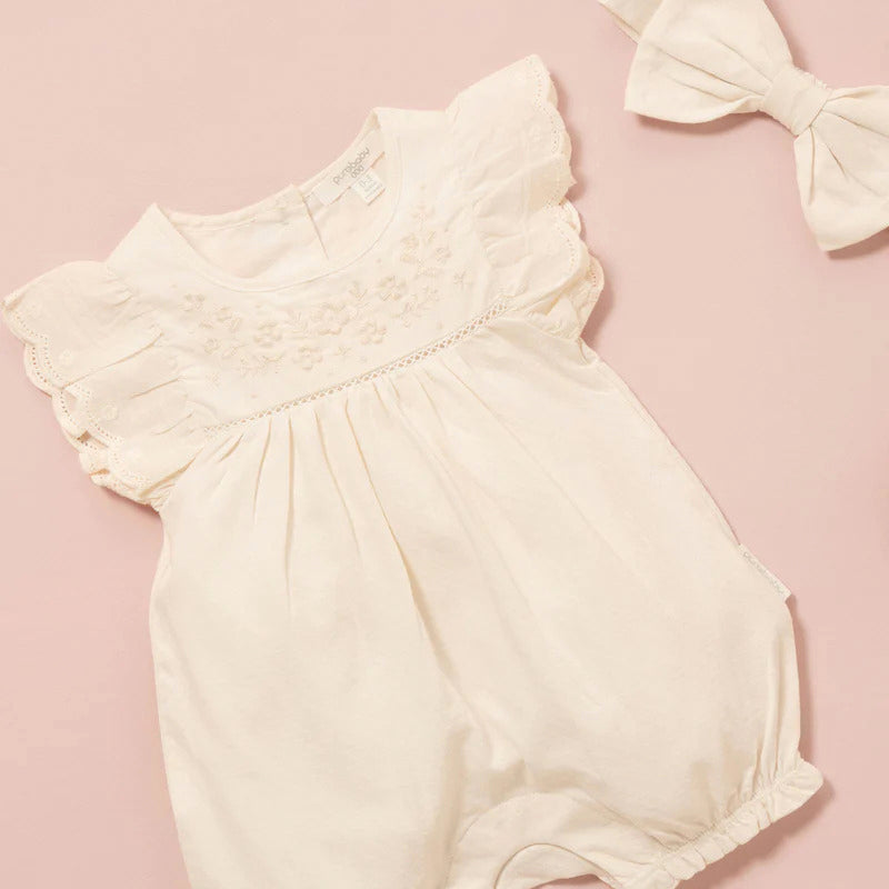 purebaby pointelle romper baby organic clothes
