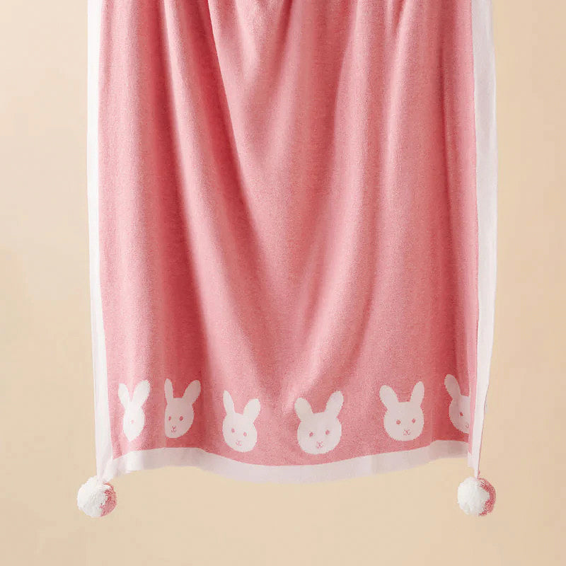 Bunny Pom Pom Blanket