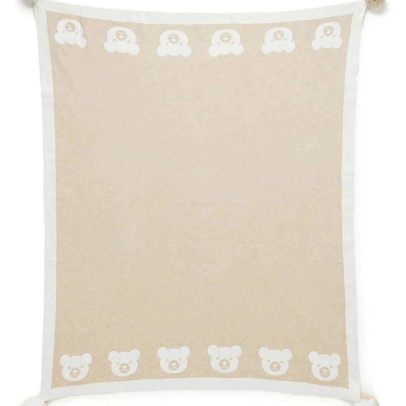 Latte Bear Pom Pom Blanket