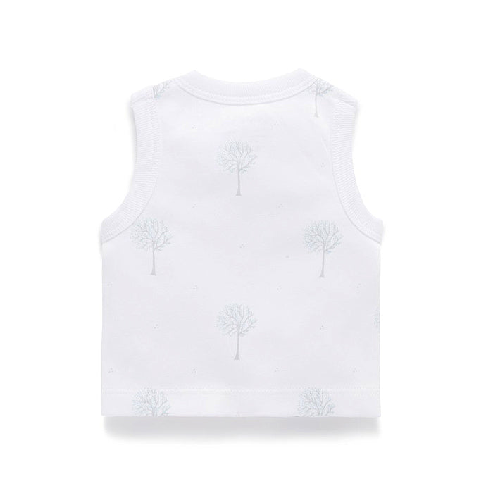 Premie Cross Over Singlet in Pale Blue Tree