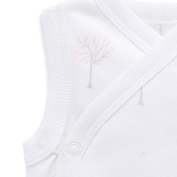 Premie Cross Over Singlet in Pale Pink Tree