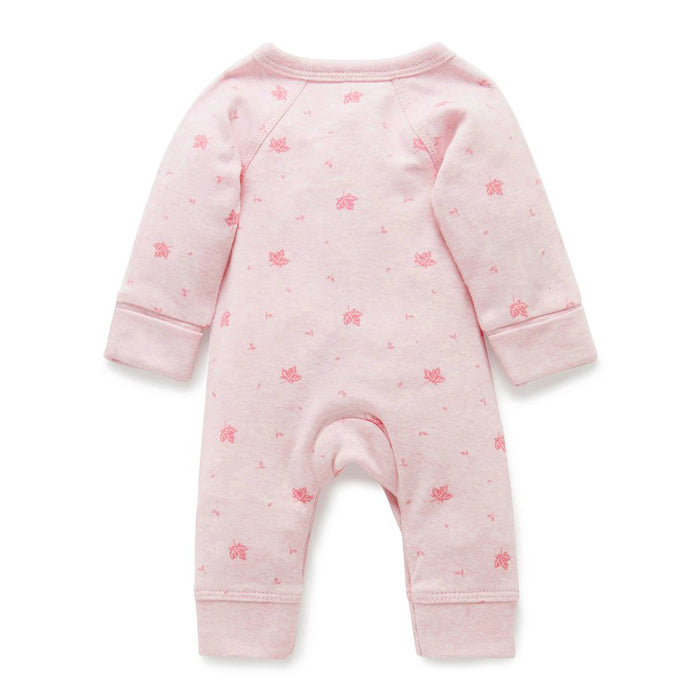 Premi Crossover Long Sleeve Growsuit in Pale Pink Leaf