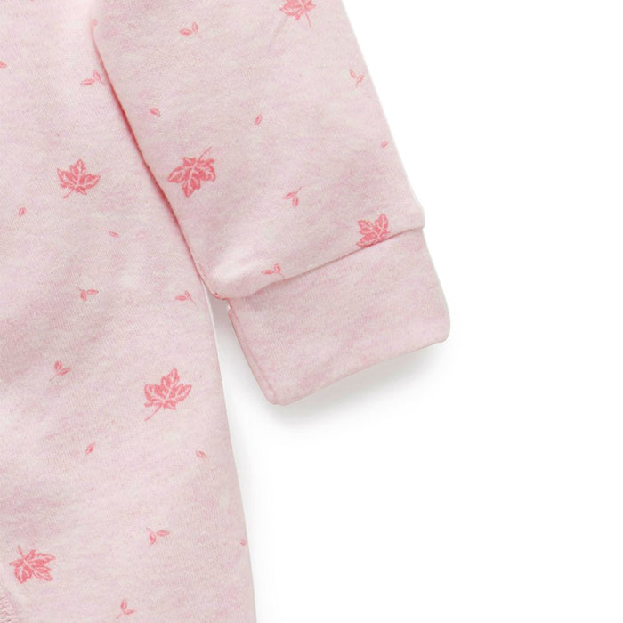 Premi Crossover Long Sleeve Growsuit in Pale Pink Leaf