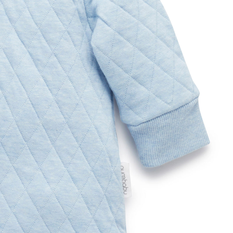 Quilted Growsuit Soft Blue Melange