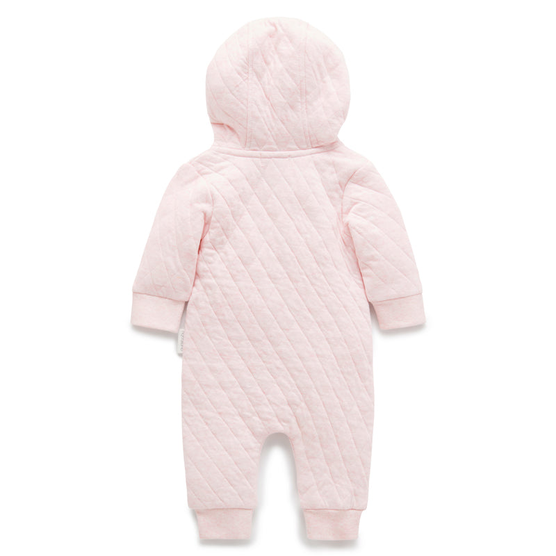 Quilted Growsuit Soft Pink Melange