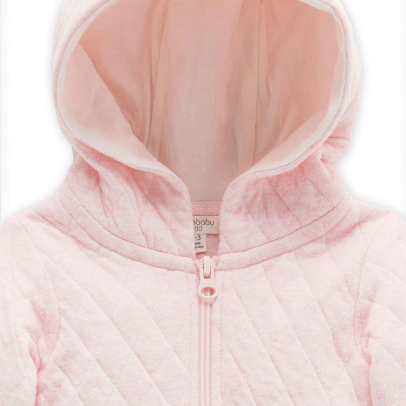 Quilted Growsuit Soft Pink Melange