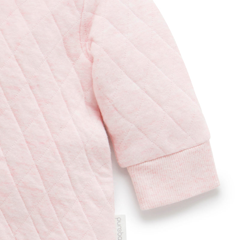 Quilted Growsuit Soft Pink Melange