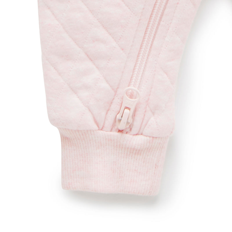 Quilted Growsuit Soft Pink Melange