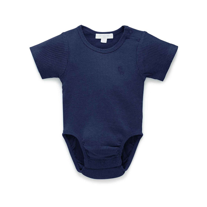 purebaby rib short sleeve bodysuit newborn baby bodysuit