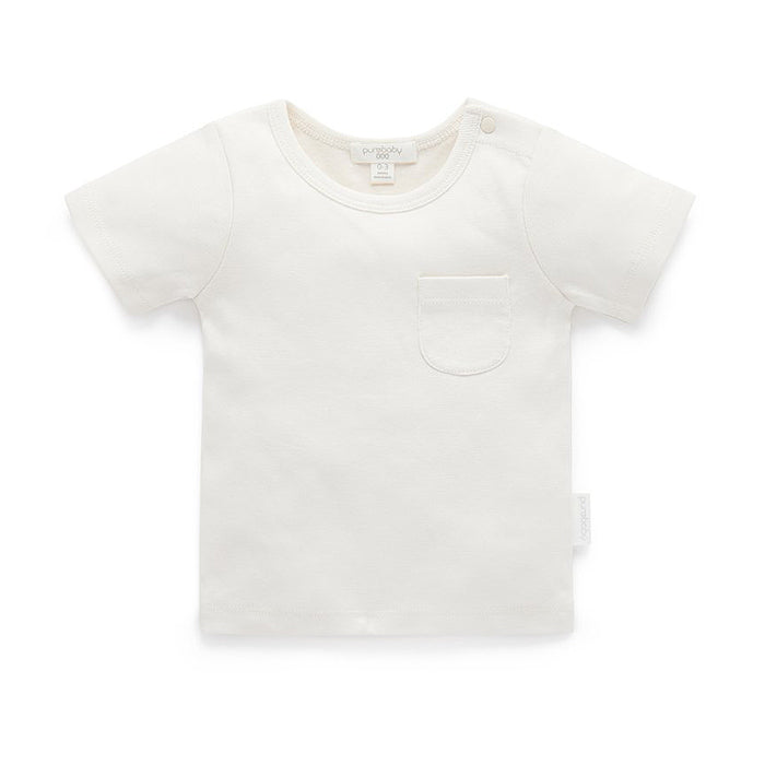 purebaby rib tee cloud organic cotton baby tee