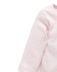 Long Sleeve Ribbed Bodysuit | Pink