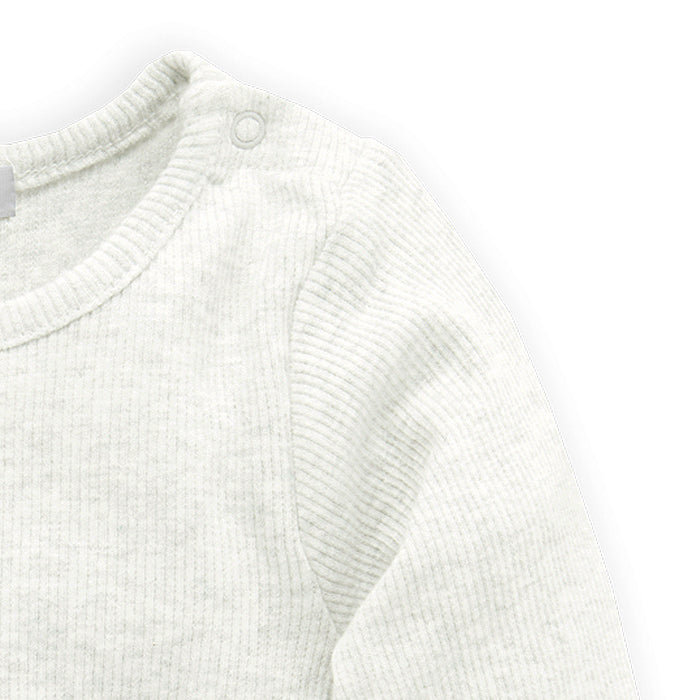 Long Sleeve Ribbed Bodysuit in Vanilla