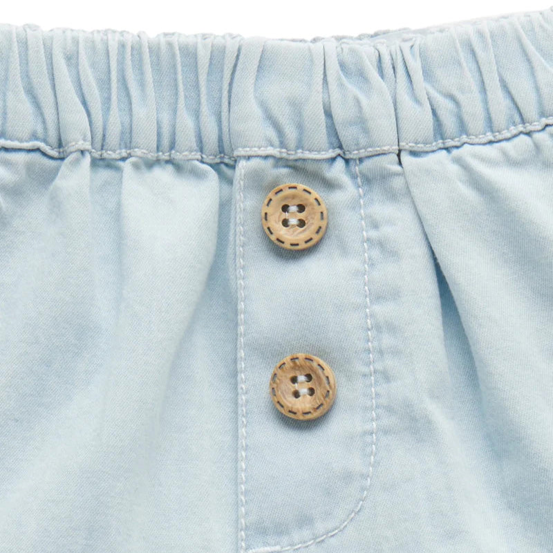 Pineapple Denim Ruffle Shorts