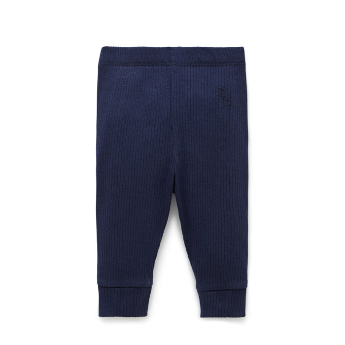 purebaby rib legging winter navy baby