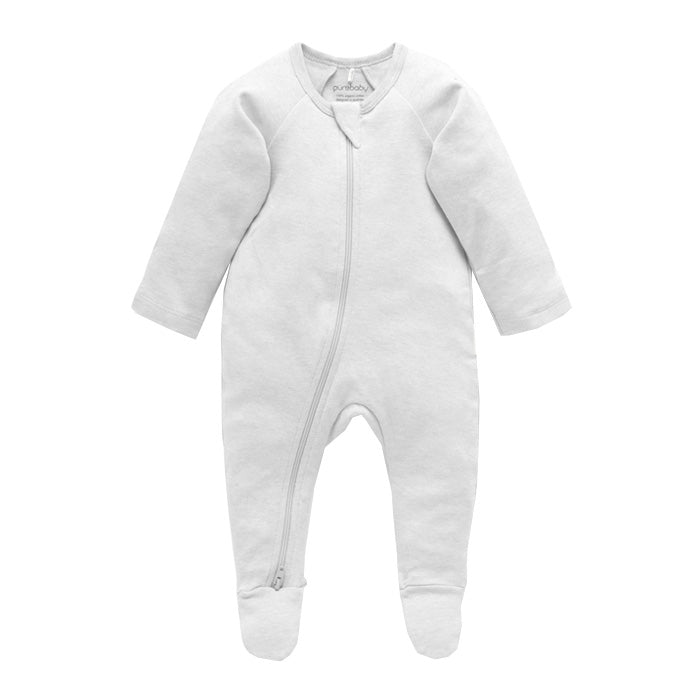 purebaby zip growsuit organic cotton baby clothes