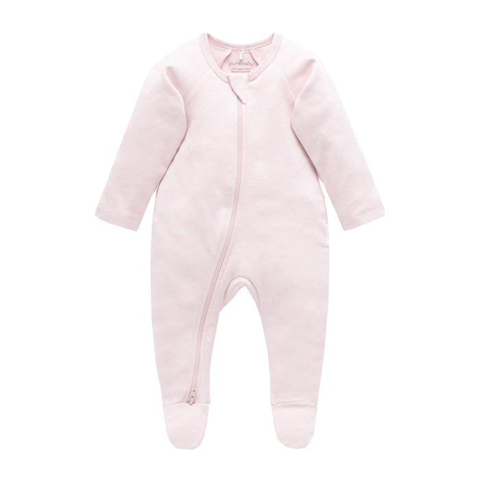 purebaby zip growsuit organic cotton baby clothes