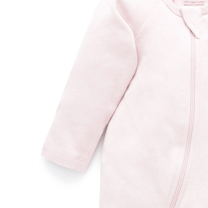 Soft Pink Melange Zip Growsuit